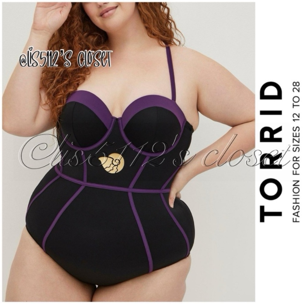 Torrid Disney Villains Ursula The Little Mermaid Strappy Back Swimsuit 3X 22 24